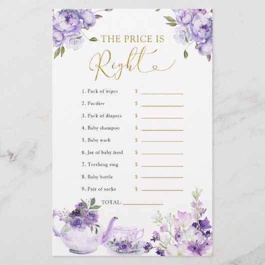 Lila Blumendusche Tee Der Preis ist richtig (Vorderseite)