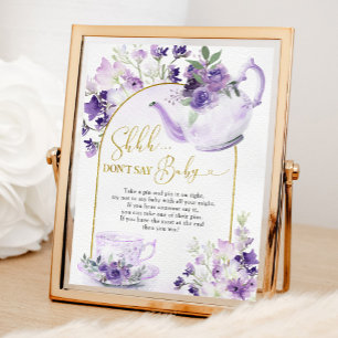 Lila Blumendusche Tee Sage Baby nicht Poster