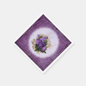 Lila Blumene Papier Servietten (Ecke)