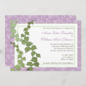 Lila Blumenefeu-Hochzeits-Einladung Einladung (Vorne/Hinten)