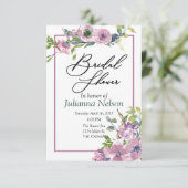 Lila Blumeneinladung Einladung (Stehend Vorderseite)