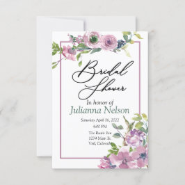 Lila Blumeneinladung Einladung