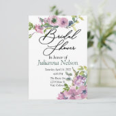 Lila Blumeneinladung Einladung (Stehend Vorderseite)
