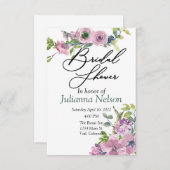 Lila Blumeneinladung Einladung (Vorne/Hinten)