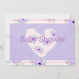 Lila Blumeneinladungen zur Babyparty für Mädchen Einladung