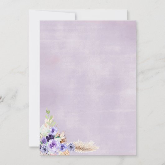 Lila Blumeneis Brautparty Einladung (Rückseite)