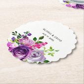 Lila Blumenelegant Hochzeit  Untersetzer (angewinkelt)