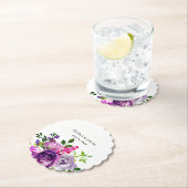 Lila Blumenelegant Hochzeit  Untersetzer (Vor Ort)