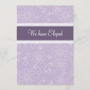 Lila Blumenentlaufen-Mitteilungs-Karten Ankündigung