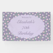 Lila Blumener Geburtstag Banner (Horizontal)