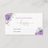 Lila Blumenerraten wie viele Küsse Begleitkarte (Vorderseite)