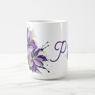Lila Blumenexplosion Kaffeetasse