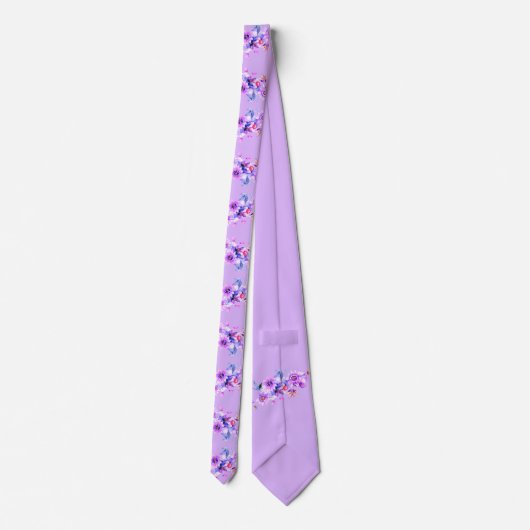 Lila Blumenfarbe Krawatte (Rückseite)