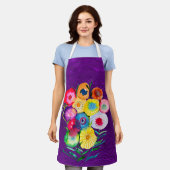 Lila blumenfarbene Blume Schürze (Getragen)