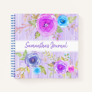 Lila, blumenfarbenes, rustikales Holz Notizblock