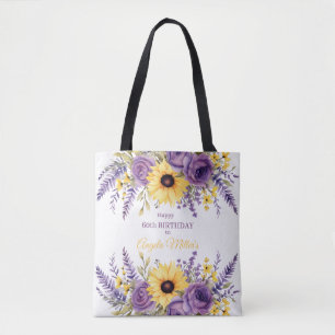 Lila Blumenfeier 60. Geburtstagsfeier Tasche