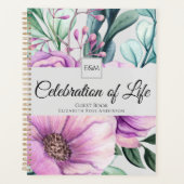 Lila Blumenfeier des Life Gast Book Planer (Vorderseite)