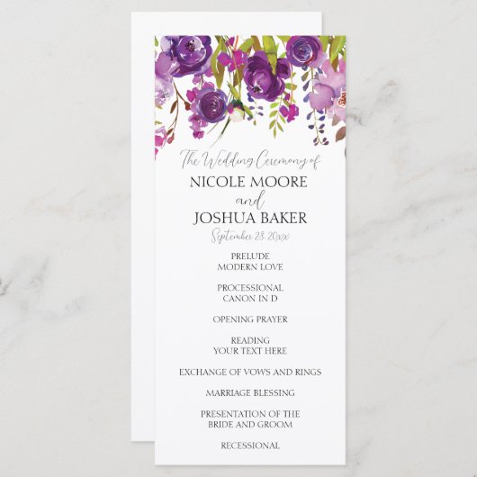 Lila Blumenfeier Programm (Vorne/Hinten)