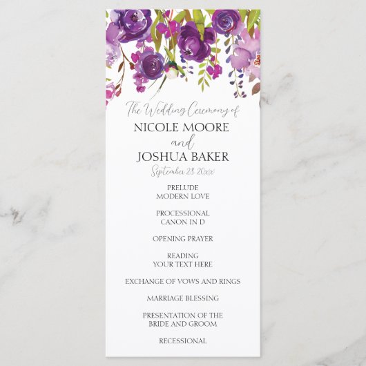 Lila Blumenfeier Programm (Vorderseite)