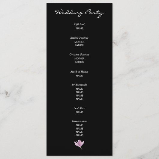 Lila Blumenfeier Programm (Rückseite)