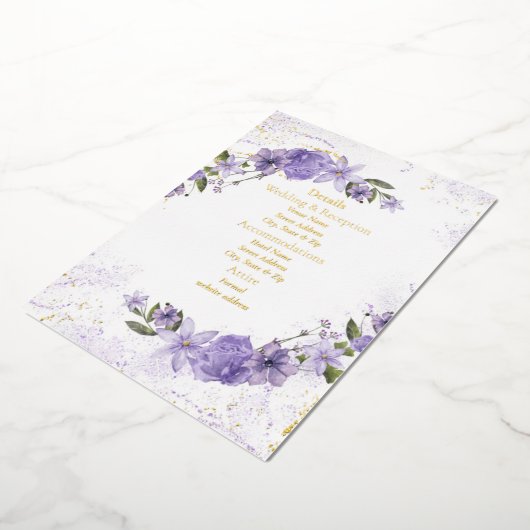 Lila Blumenfolienkarte Folieneinladung (Gedreht)