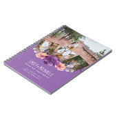 Lila Blumenfoto-Collage Wedding Gästebuch Notizblock (Linke Seite)