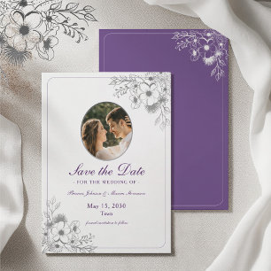 Lila Blumenfoto Save The Date