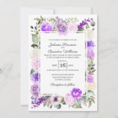 Lila Blumenfrühlingseinladung Einladung (Vorderseite)