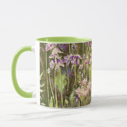 Lila Blumengarten Blumenstrauß Tasse Cup (Links)