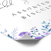 Lila Blumengarten Brautparty Lebensmittelzeichen Poster (Ecke)