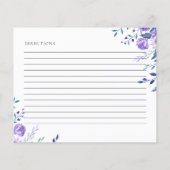 Lila Blumengarten Brautparty Rezept Karte (Rückseite)