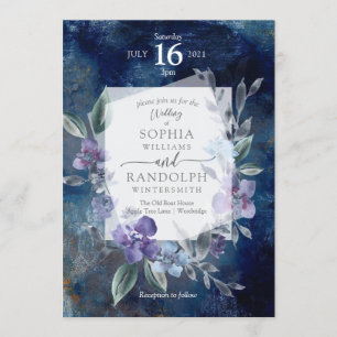 Lila Blumengarten Einladung zur Hochzeit,