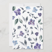 Lila Blumengarten Einladung zur Hochzeit (Rückseite)