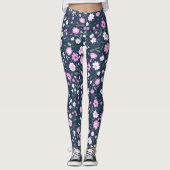 Lila Blumengarten Gemustert | LEGGINGS (Vorderseite)