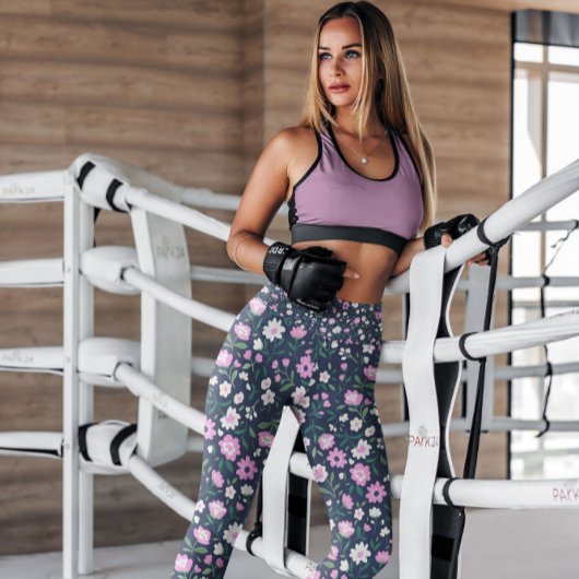 Lila Blumengarten Gemustert | LEGGINGS