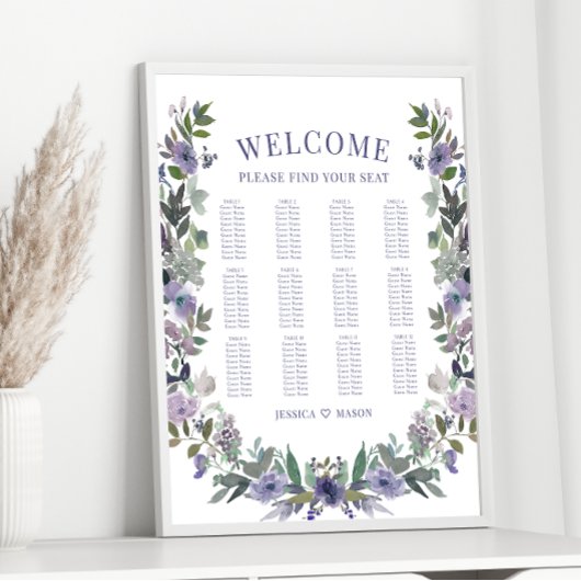 Lila Blumengarten Hochzeitssattel Poster