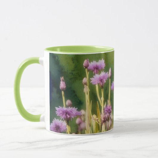 Lila Blumengarten Mais Blume Art Tasse Cup (Links)