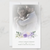 Lila Blumengarten Romantische Hochzeit des Fotos (Vorderseite)