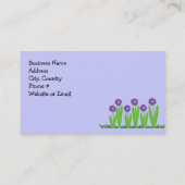 Lila Blumengarten Visitenkarte (Rückseite)