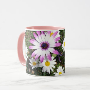 Lila Blumengarten Weiße Daisy Botanischer Frühling Tasse