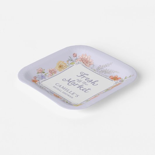 Lila Blumengebäck - Brautparty frisch vom Markt Pappteller (Gewinkelt)