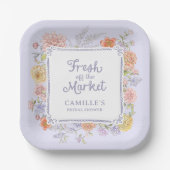 Lila Blumengebäck - Brautparty frisch vom Markt Pappteller (Vorderseite)