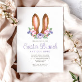Lila Blumengebälk Osterfeier Einladung