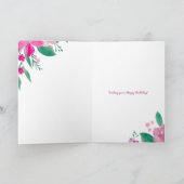 Lila Blumengebirgsfarbe Rosa Geburtsskript Karte (Innenseite)