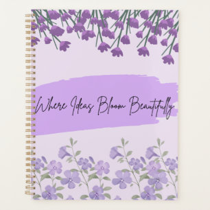 Lila Blumengebundenes Journal Planer