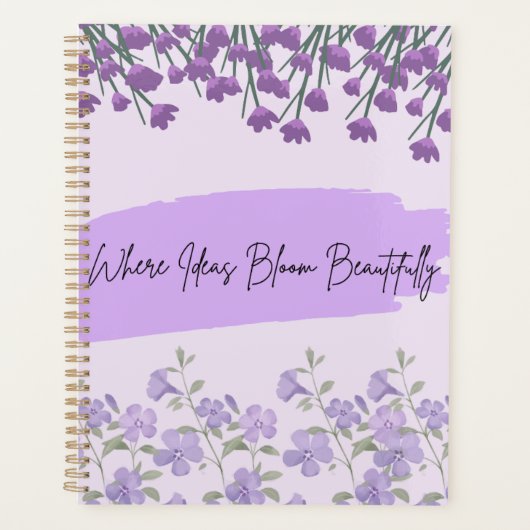 Lila Blumengebundenes Journal Planer (Vorderseite)