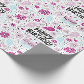 Lila Blumengeburtenpapier Geschenkpapier (Ecke)