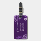 Lila Blumengepäck-Umbau Gepäckanhänger (Vorderseite vertikal)