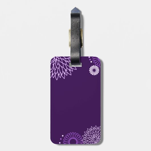 Lila Blumengepäck-Umbau Gepäckanhänger (Rückseite vertikal)