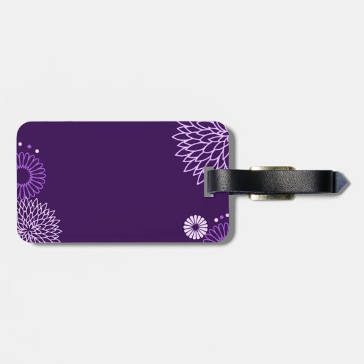 Lila Blumengepäck-Umbau Gepäckanhänger (Rückseite horizontal)
